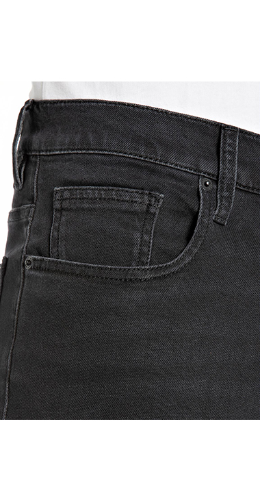 リラックスフィットKIRANブラックストレッチデニム 詳細画像